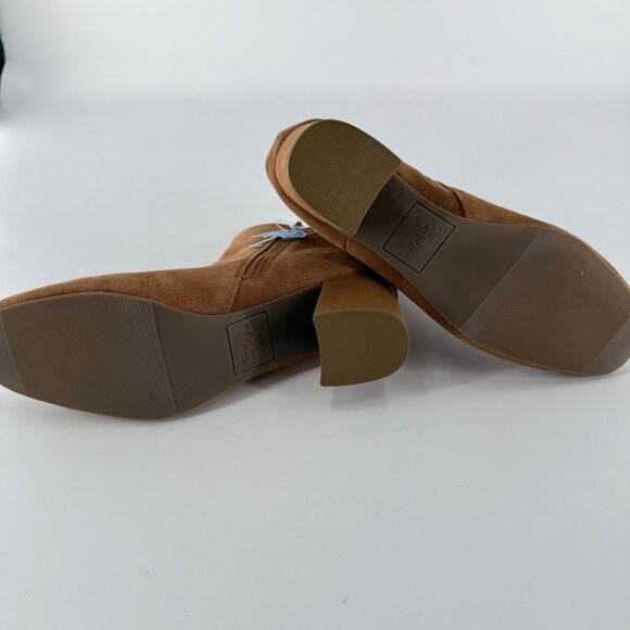 Aqua College Womens Waterproof Tan Suede Ankle Boots With Block Heel 7.5M - Picture 5 of 6